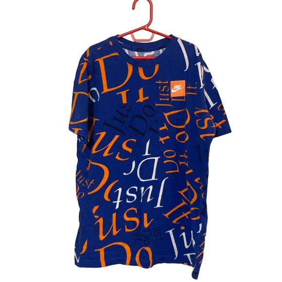 Nike Other - The Nike Tee Blue Orange Just Do It Graphic Tee Size XL